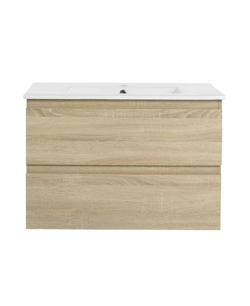 Streamdale 30" Wood Grain Vanity with Ceramic Sink and Soft-Close Drawers
