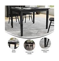 Merrick Lane Hayden Wooden Dining Table With Tapered Legs
