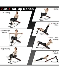 Slickblue Multifunctional Sit up Bench 4 Position Adjustable Metal Workout Bench