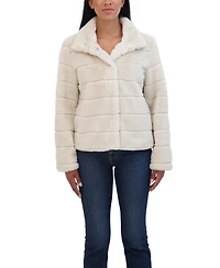 Sebby Collection Women's Sheared Faux Fur Snap Front Jacket