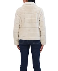 Sebby Collection Women's Sheared Faux Fur Snap Front Jacket