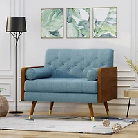Streamdale Mid-Century Modern Club Chair With Bolster Pillows