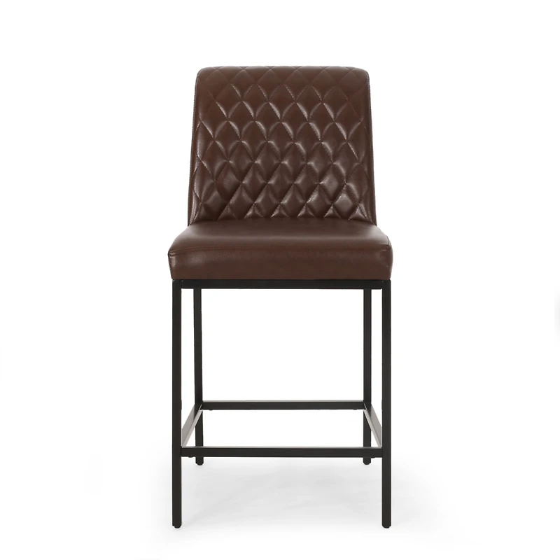 Streamdale Contemporary Diamond-Stitched Upholstered Counter Stool