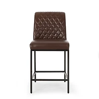 Streamdale Contemporary Diamond-Stitched Upholstered Counter Stool