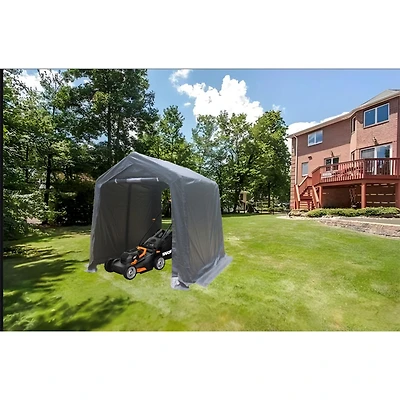 7x8FT Outdoor Storage Shed for Motorcycle, Atv, Tools, Grey