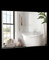 Simplie Fun 60x36" Oversized Rectangle Mirror with Removable Tray & Aluminum Frame