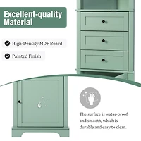 Streamdale Green Triangle Corner Cabinet with Adjustable Shelves & Drawers