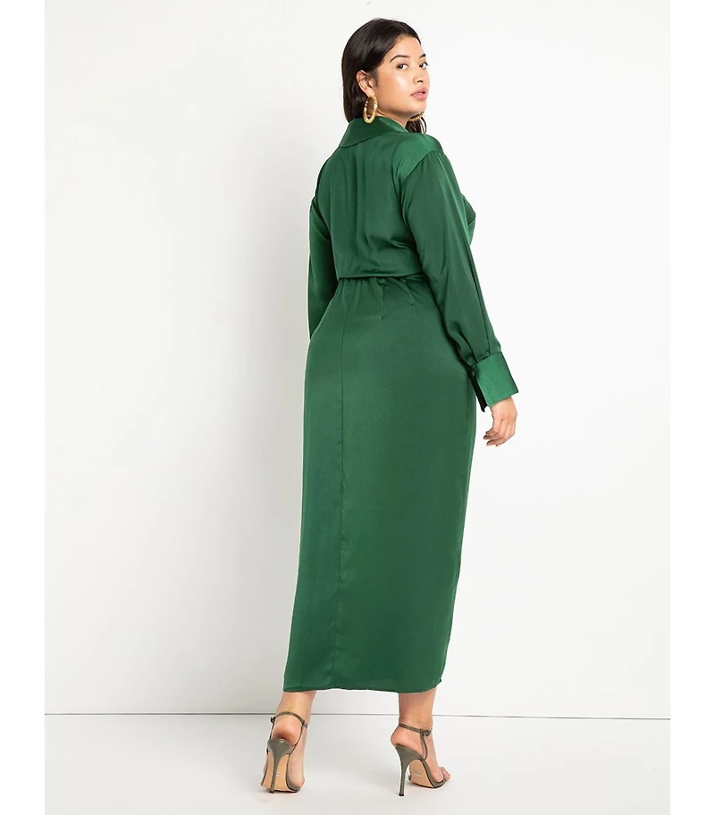 Eloquii Plus Satin Maxi Wrap Dress