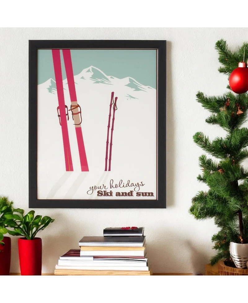 Slickblue Festive Ski and Sun Frame Rustic Lodge Decor for the Perfect Holiday Touch