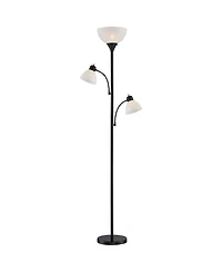 360 Lighting Bingham Modern Torchiere Floor Lamp with Side Lights 71 1/2" Tall Black Metal White Shade for Living Room Reading Bedroom Office Hou