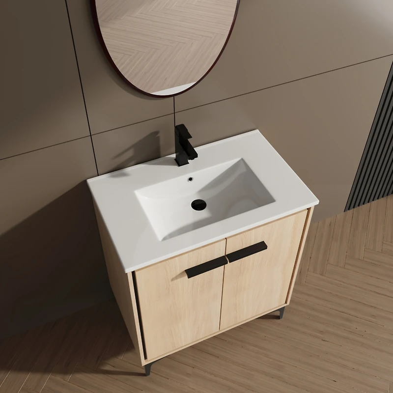 Streamdale 30" Bathroom Vanity with Storage Cabinet, Engineered Wood