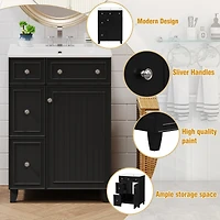 Streamdale 24" Bathroom Vanity with Ceramic Sink Space-Saving Storage