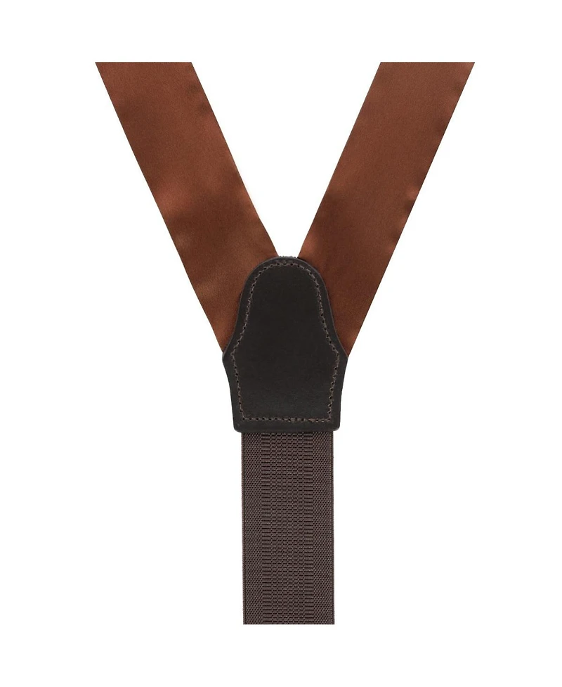 Trafalgar Men's Dutton Solid Color Silk Button End Suspenders