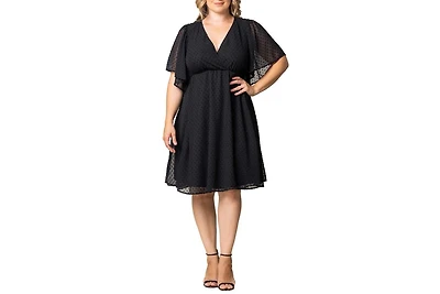 Kiyonna Plus Florence Flutter Sleeve Dress