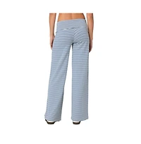 Edikted Women's Lilah Striped Fold Over Pants