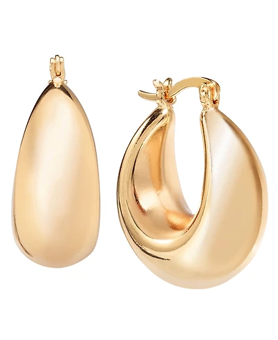 And Now This Silver Plated or 18k Gold Plated Brass Puff Hoop Earring