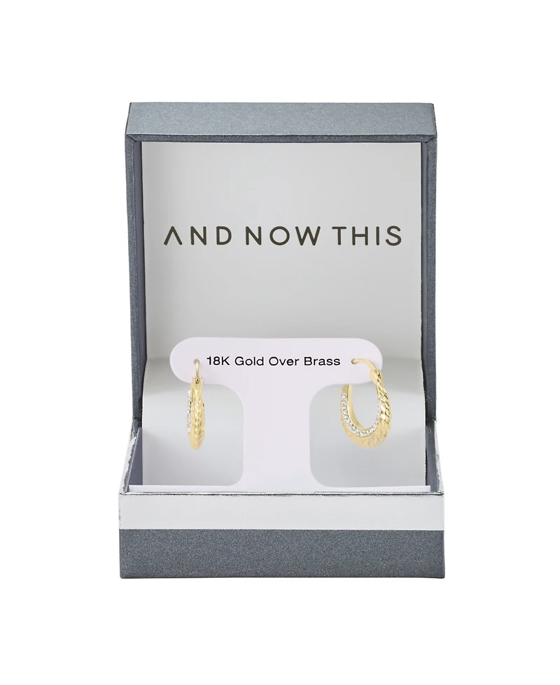 And Now This Clear Crystal Diamond Cut Hoop Earring