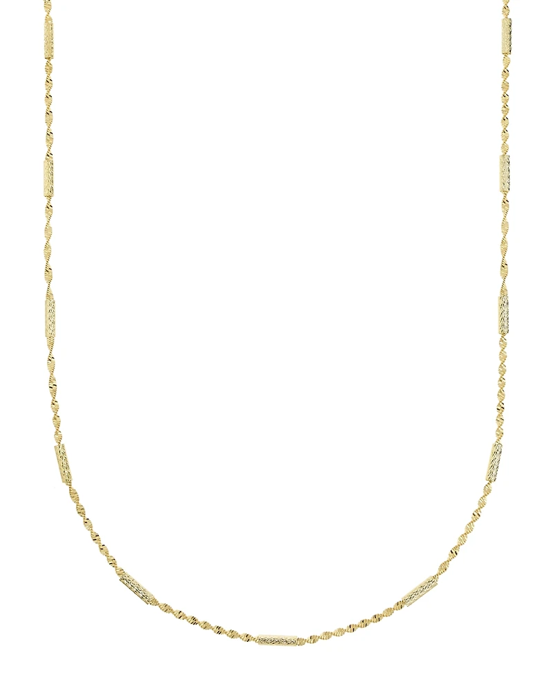 And Now This Silver Plated or 18k Gold Brass Twisted Stationed Necklace