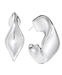 And Now This Silver Plated or 18k Gold Plated Brass Wavy C Hoop Earring
