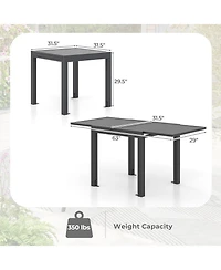 Slickblue Expandable Patio Dining Table for 4-6 People-Grey