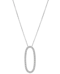 Diamond Open Oval 18" Pendant Necklace (1/2 ct. t.w.) 14k White or Yellow Gold, Created for Macy's