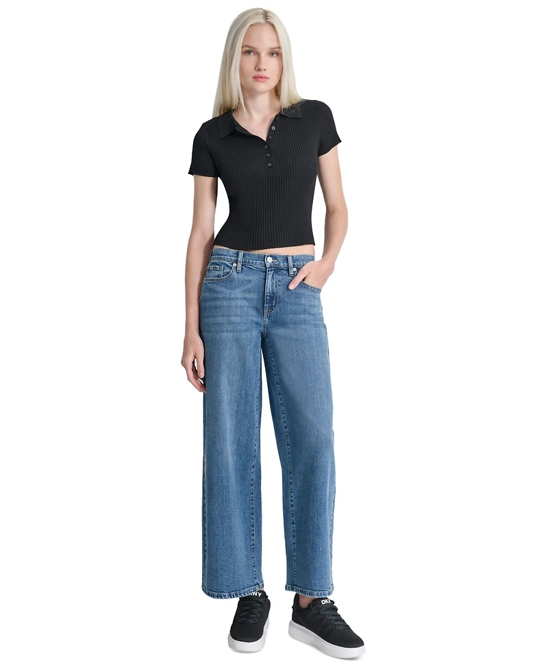 Dkny Jeans Petite Houston High-Rise Wide-Leg