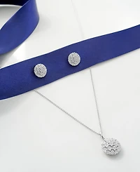 Diamond Cluster Button Stud Earrings (1/10 ct. t.w.) in Sterling Silver, Created for Macy's (A $170 Value)