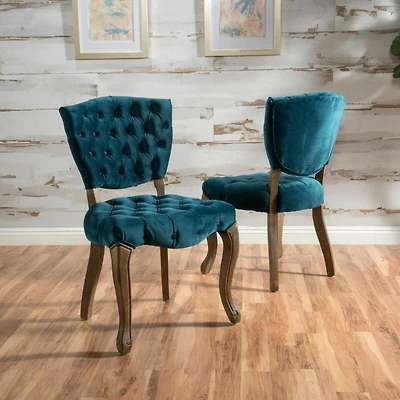 Streamdale Kd Button-Tufted Dining Chair With Scrolled Legs