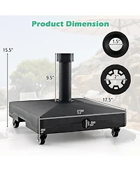Fillable Umbrella Base Stand with Lockable Universal Wheels