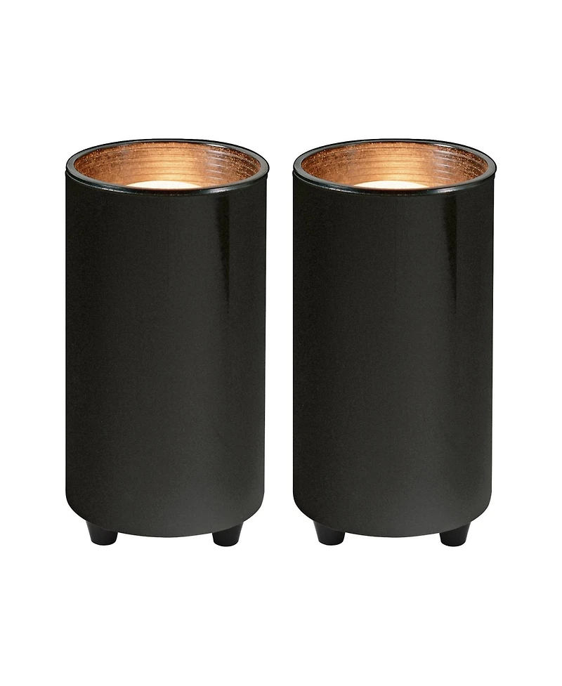 Pro Track Set of 2 Can Uplighting Indoor Accent Spot-Lights Plug-In Floor Plant Home Decorative Art Desk Black Finish 6 1/2" High
