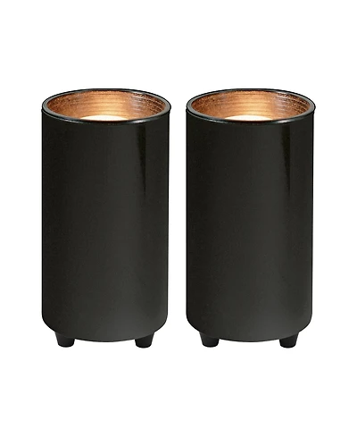 Pro Track Set of 2 Can Uplighting Indoor Accent Spot-Lights Plug-In Floor Plant Home Decorative Art Desk Black Finish 6 1/2" High