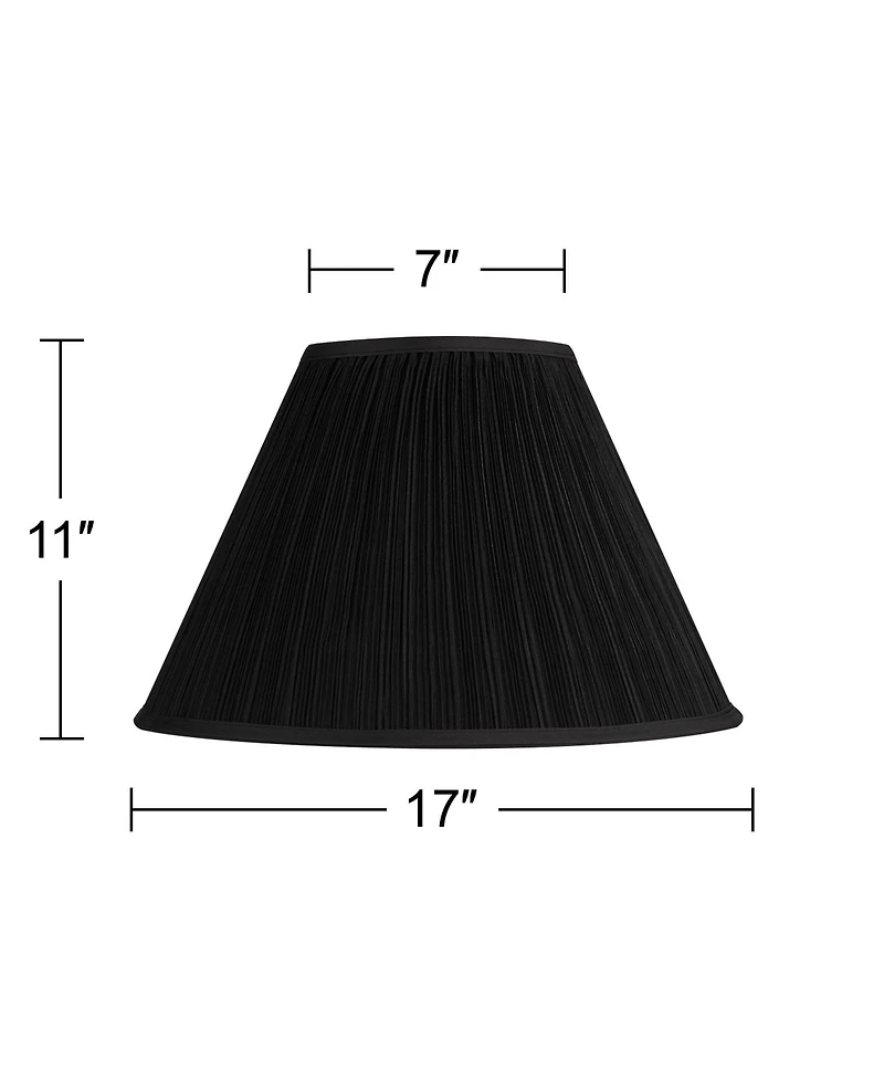 Springcrest Black Mushroom Pleated Large Empire Lamp Shade 7" Top x 17" Bottom x 11" High x 11.5" Slant (Spider) Replacement with