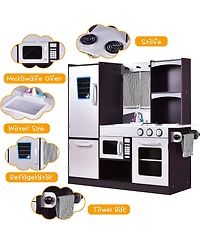 Kids Kitchen Play set Wooden Chef's Pretend Play Toy Cooking Food Set Gift for Kids