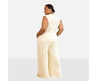 Rebdolls Plus Size Alia Wrap Overlay Wide Leg Jumpsuit