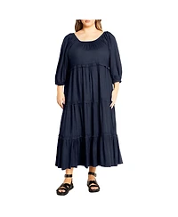 City Chic Plus Heather Tier Dress