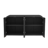 Streamdale 4-Door Wavy Cabinet with Adjustable Shelves