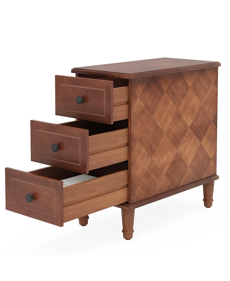 Tribesigns Solid Wood End Table, Fully Assembled Narrow Side Table with Drawers, Pre-Assembled Nightstand Slim Bedside Table for Small Spaces