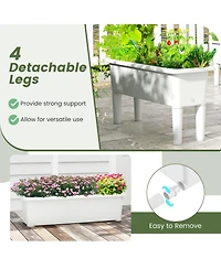 Slickblue 2 Pieces Raised Garden Beds Self-Watering Planter Box with Detachable Legs and Drainage Hole