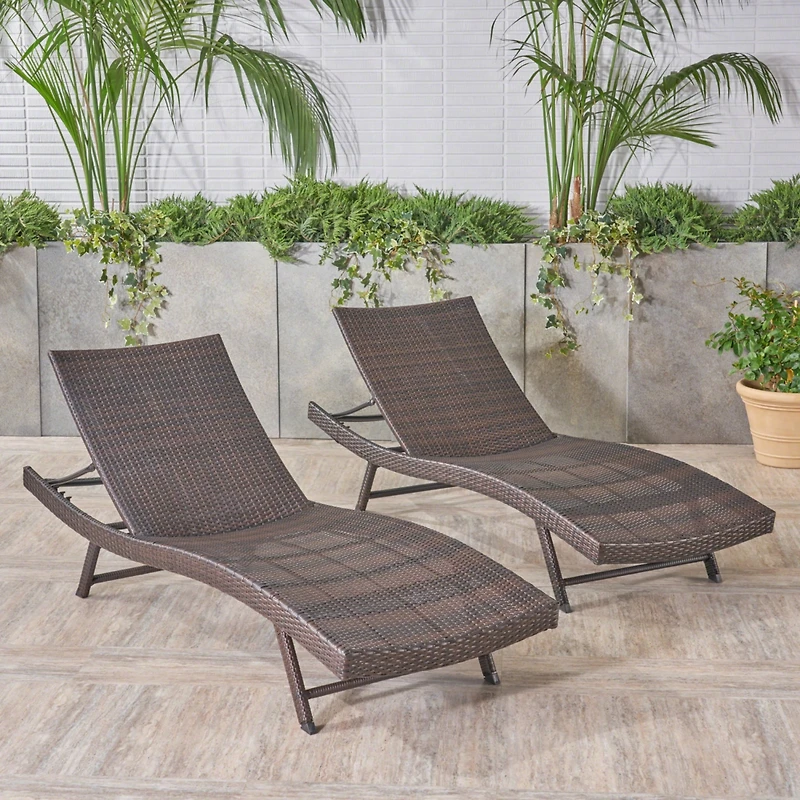 Simplie Fun Modern Outdoor Chaise With Adjustable Back