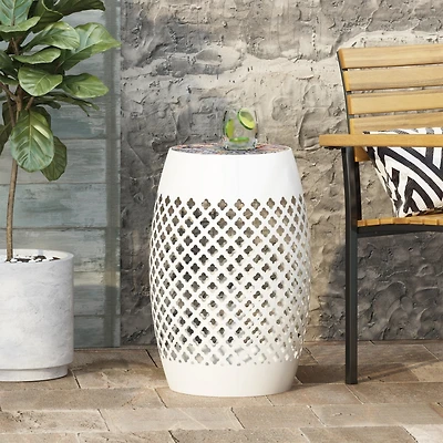 Streamdale Furniture Roswell Outdoor Tile Mosaic Side Table