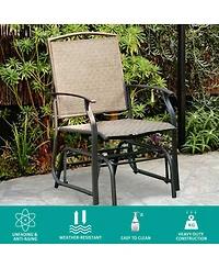 Slickblue Steel Frame Garden Swing Single Glider Chair Rocking Seating