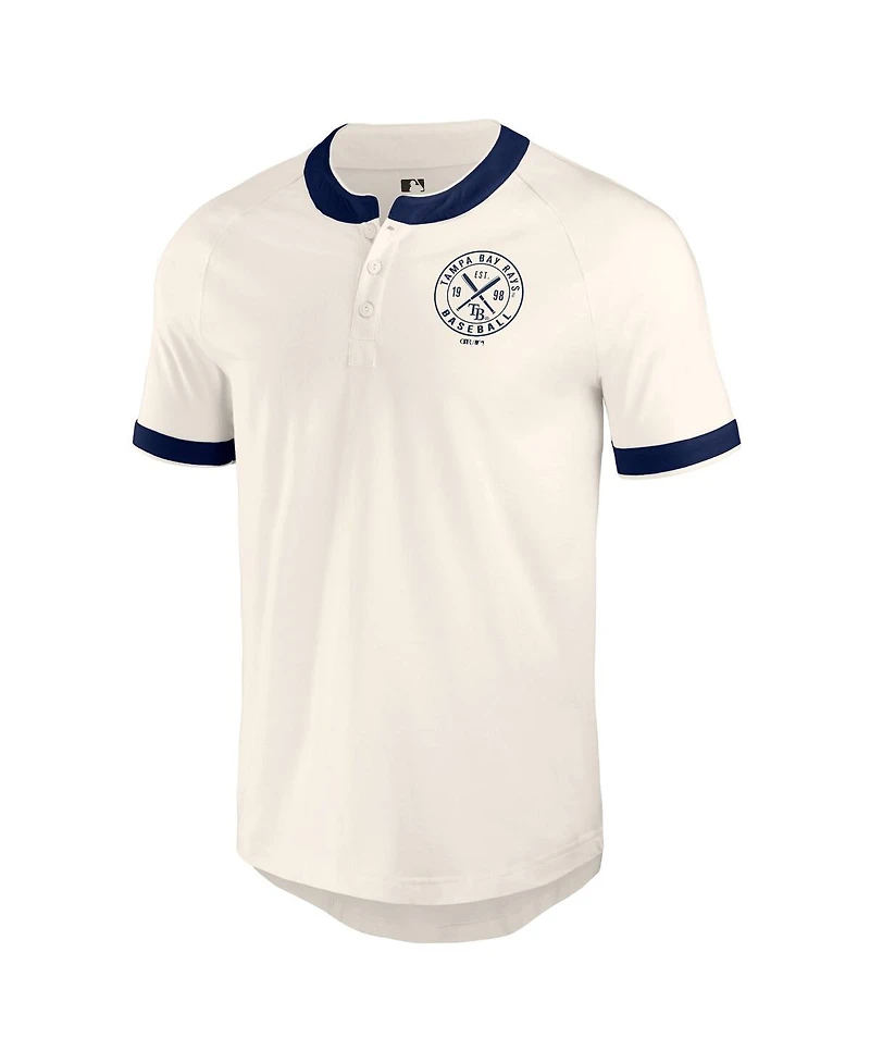 Fanatics Men's White Tampa Bay Rays Henley Raglan T-Shirt