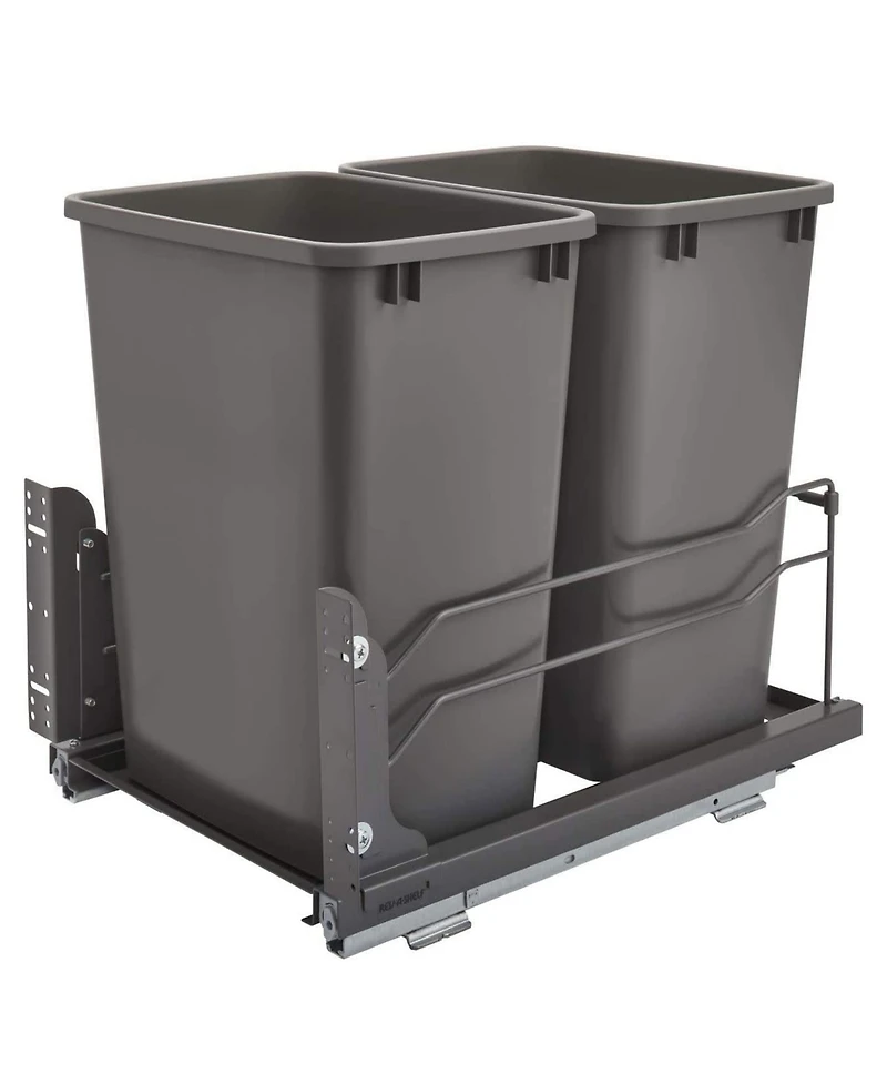 Rev-a-Shelf Double Pull Out Trash Can 35 Qt with Soft-Close, 53WC-1835SCDM-213