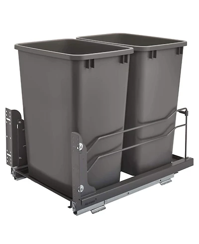 Rev-a-Shelf Double Pull Out Trash Can 35 Qt with Soft-Close, 53WC-1835SCDM-213
