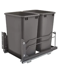 Rev-a-Shelf Double Pull Out Trash Can 35 Qt with Soft-Close, 53WC-1835SCDM-213