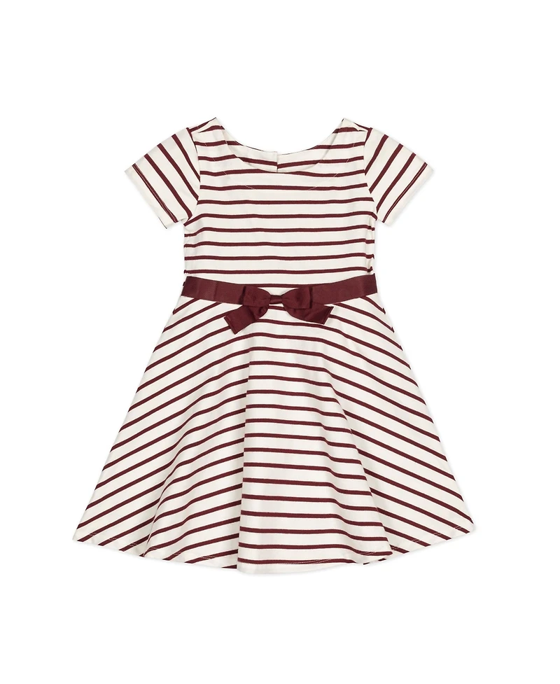 Hope & Henry Toddler Girls Organic Short Sleeve Lightweight Knit Skater Dress