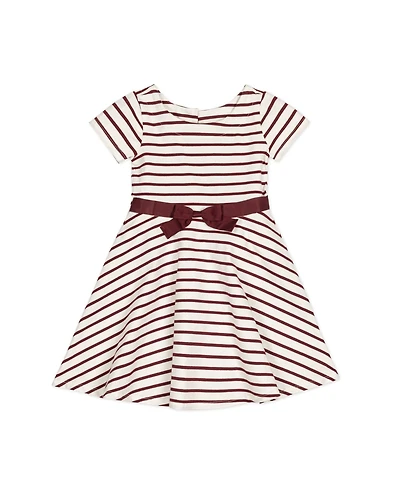 Hope & Henry Toddler Girls Organic Short Sleeve Lightweight Knit Skater Dress