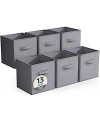 Sorbus 6 Pack 13 Inch Foldable Storage Cubes with Handles- for Organizing Home, Shelves, Nursery, Playroom