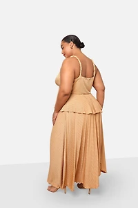 Rebdolls Plus Size Anaya Plisse Maxi A Line Skirt