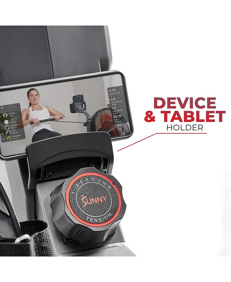 Sunny Health & Fitness Air+ Magnetic Rowing Machine with Exclusive SunnyFit App and Smart Bluetooth Connectivity